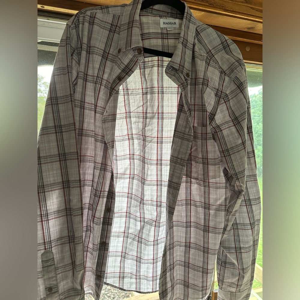 Haggar LT black and white dress shirt